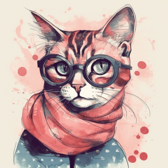 60s fashion cat - Πίνακας σε καμβά