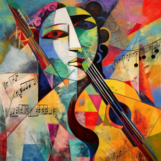 Abstract art style instruments - Πίνακας σε καμβά Κάδρα / Καμβάδες