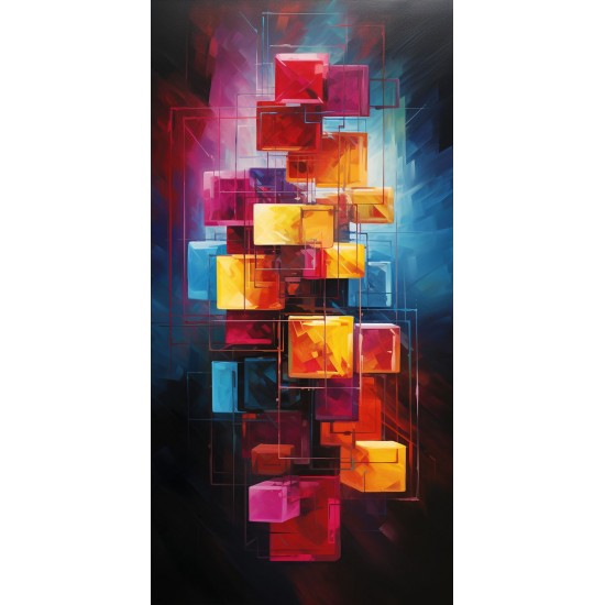 Abstract cubes - Πίνακας σε καμβά - Πίνακας σε καμβά Κάδρα / Καμβάδες