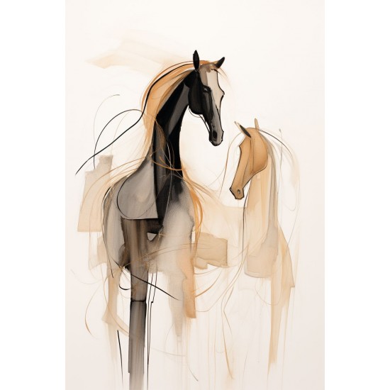 Abstract horses - Πίνακας σε καμβά