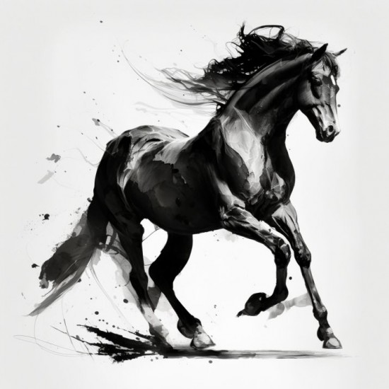 Abstract painting of a horse - Πίνακας σε καμβά