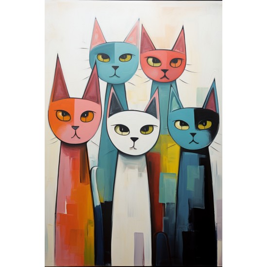 Angry cats - Πίνακας σε καμβά Κάδρα / Καμβάδες