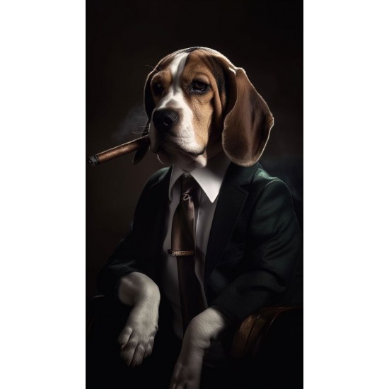 Beagle gangster - Πίνακας σε καμβά