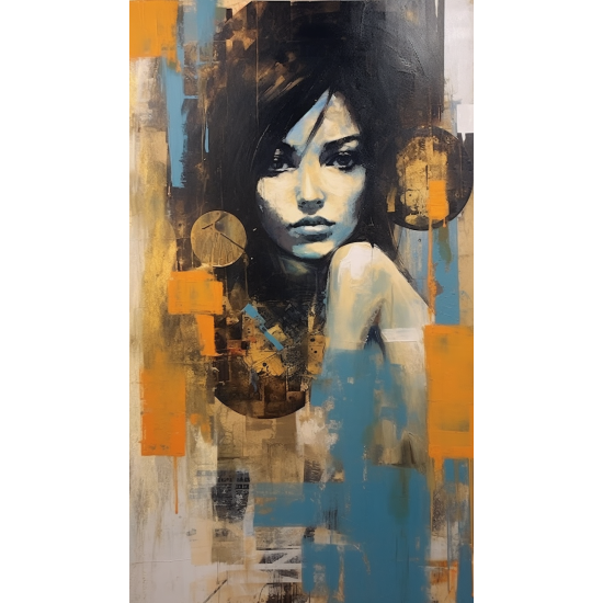 Beautiful brunette woman - Πίνακας σε καμβά