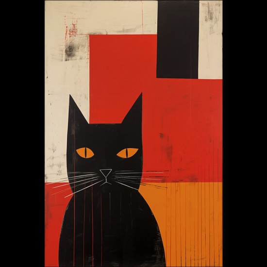 Black cat - Πίνακας σε καμβά Κάδρα / Καμβάδες