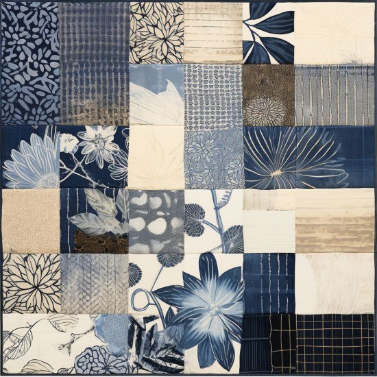 Blue and gray pattern - Πίνακας σε καμβά