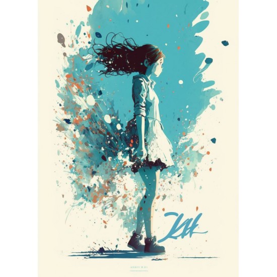 Blue girl - Πίνακας σε καμβά Κάδρα / Καμβάδες