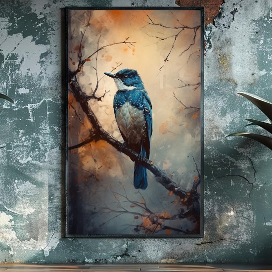 Blue kingfisher - Πίνακας σε καμβά