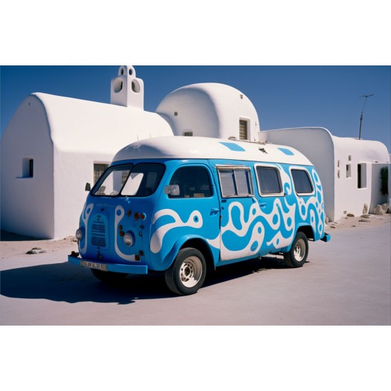 Blue travel van -  Πίνακας σε καμβά