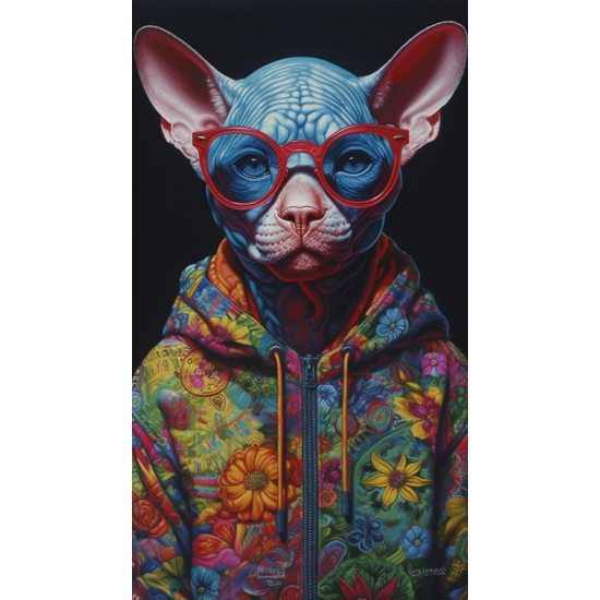 Cat wearing glasses - Πίνακας σε καμβά