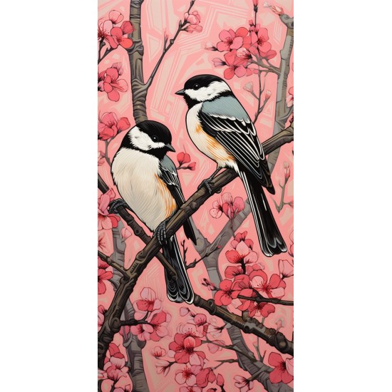Chickadees romance - Πίνακας σε καμβά