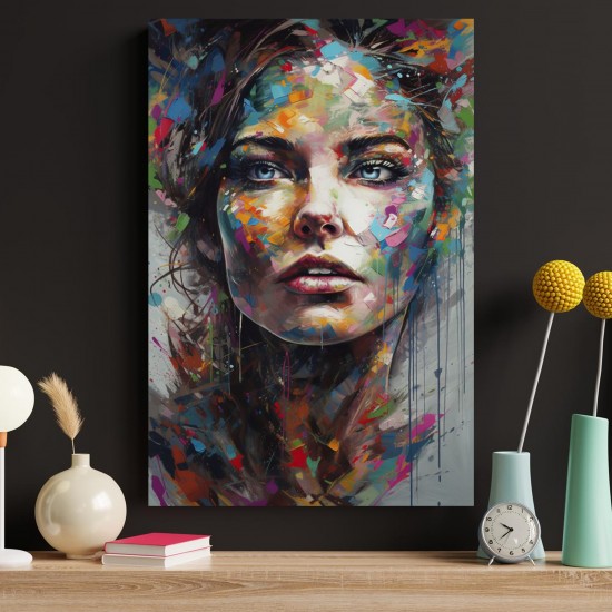 Color splashed woman - Πίνακας σε καμβά