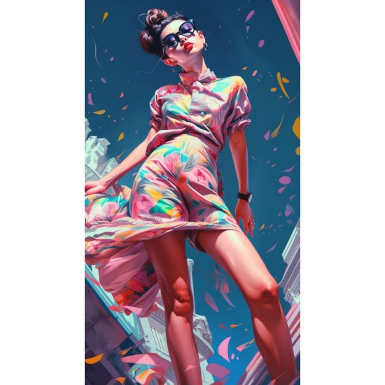 Colorful model - Πίνακας σε καμβά