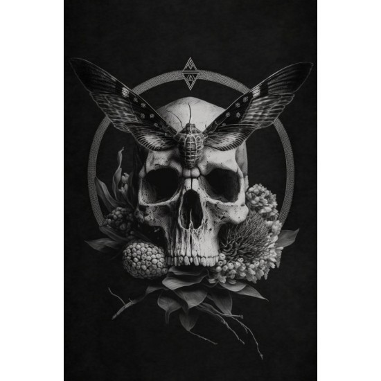 Deaths head black and white - Πίνακας σε καμβά