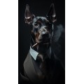Doberman smoking cigar - Mafia animals - Πίνακας σε καμβά