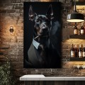 Doberman smoking cigar - Mafia animals - Πίνακας σε καμβά