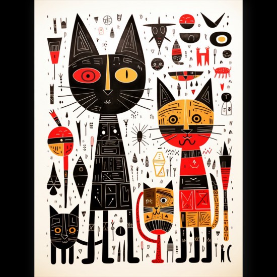 Egyptian cats - Πίνακας σε καμβά Κάδρα / Καμβάδες