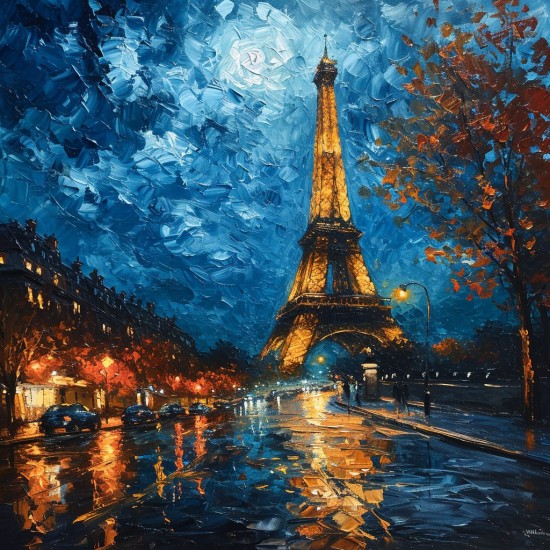 Eifel starry night - Πίνακας σε καμβά