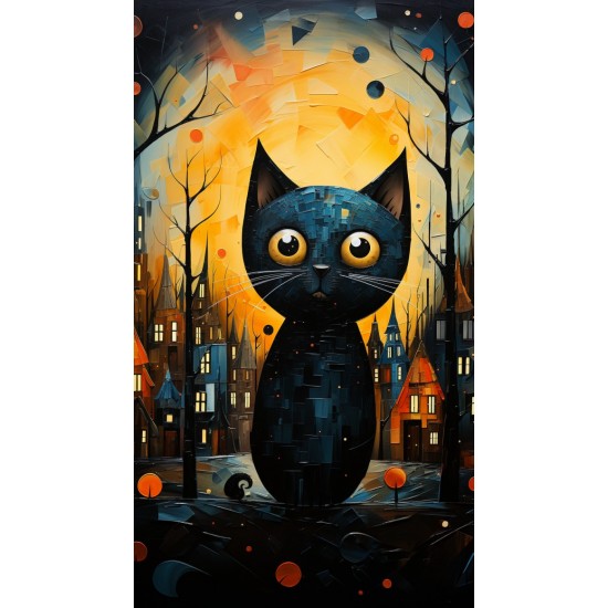 Fat cat on the roof - Πίνακας σε καμβά