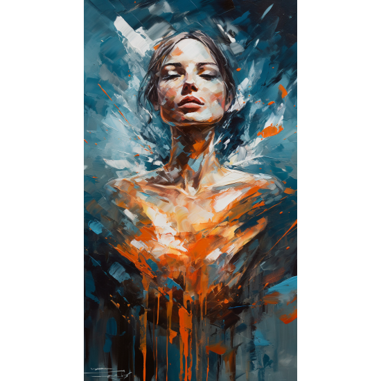 Female character floating in the air - Πίνακας σε καμβά