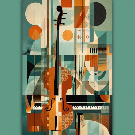 Fine art print of a jazz collage - Πίνακας σε καμβά Κάδρα / Καμβάδες