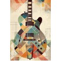 Fine art print of a six string electric guitar - Πίνακας σε καμβά Κάδρα / Καμβάδες