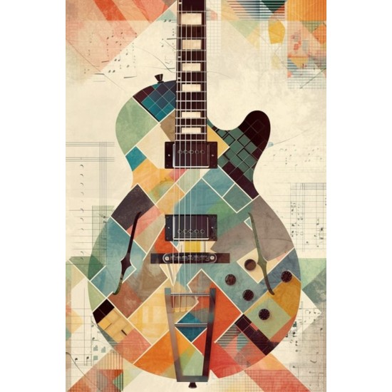 Fine art print of a six string electric guitar - Πίνακας σε καμβά Κάδρα / Καμβάδες