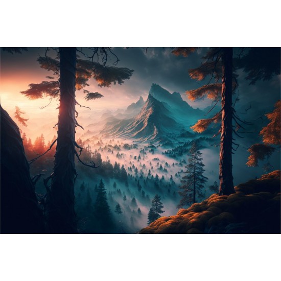 Fog in the wood - Πίνακας σε καμβά