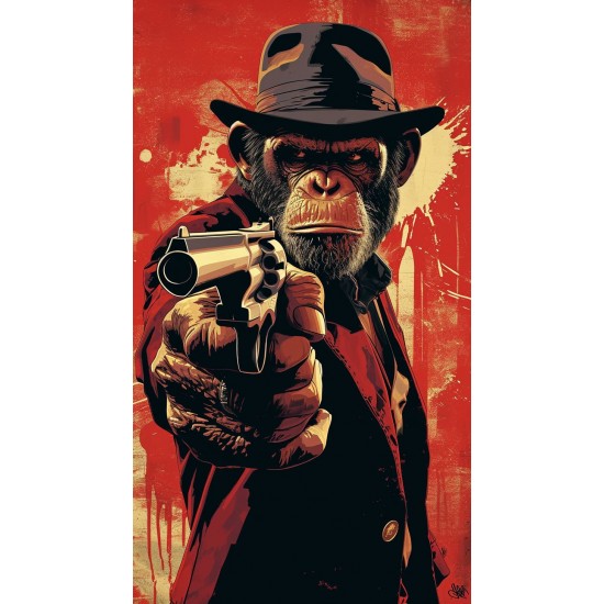 Gangster monkey - Πίνακας σε καμβά - Πίνακας σε καμβά Κάδρα / Καμβάδες