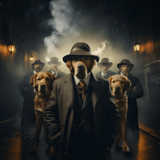 Golden Retriever - Mafia animals - Πίνακας σε καμβά