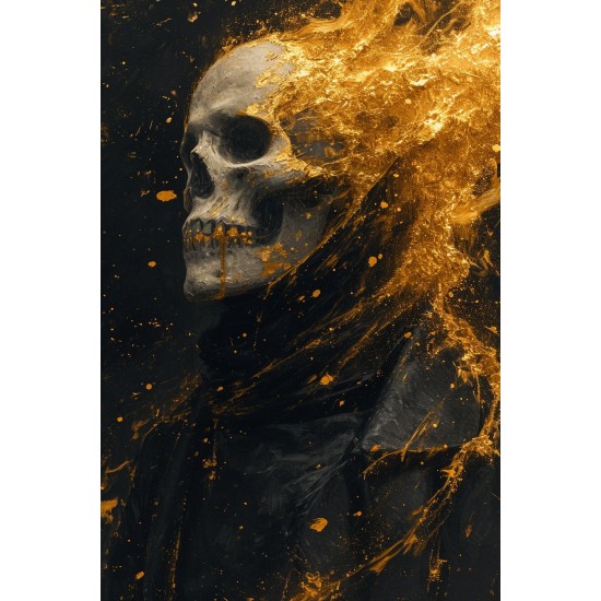 Golden skull - Πίνακας σε καμβά