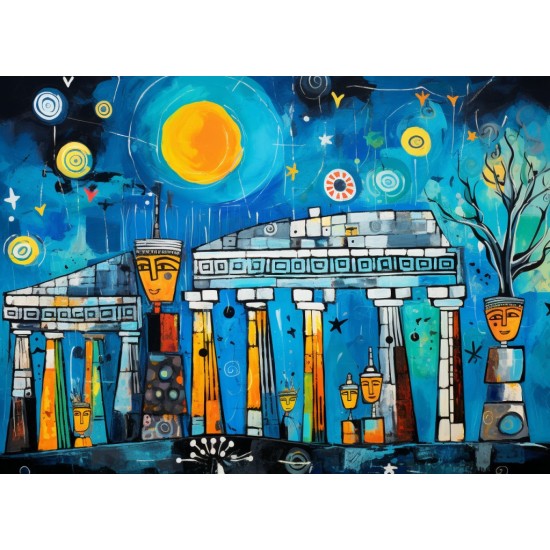 Greek parthenon collage - Πίνακας σε καμβά