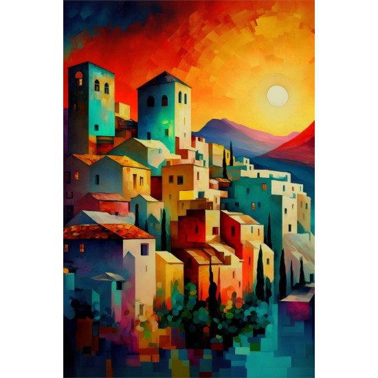 Greek village - Πίνακας σε καμβά