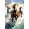 Horses running through the waves - Πίνακας σε καμβά Κάδρα / Καμβάδες