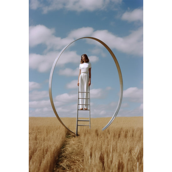 Lady on a ladder - Πίνακας σε καμβά