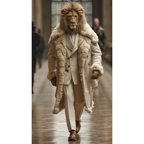 Lion in fashion - Πίνακας σε καμβά - Πίνακας σε καμβά Κάδρα / Καμβάδες