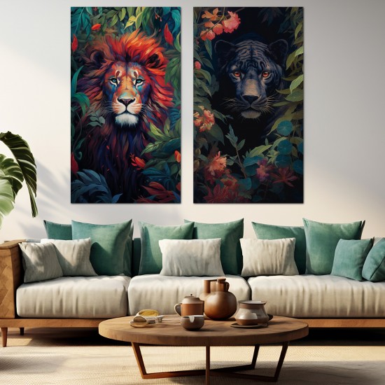 Lion in the jungle - Πίνακας σε καμβά