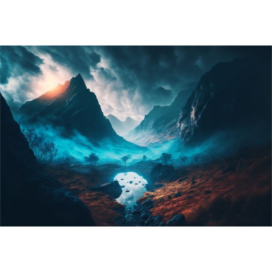 Mist landscape 3 - Πίνακας σε καμβά