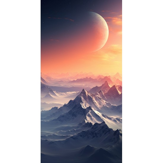 Moon above the mountain - Πίνακας σε καμβά - Πίνακας σε καμβά Κάδρα / Καμβάδες