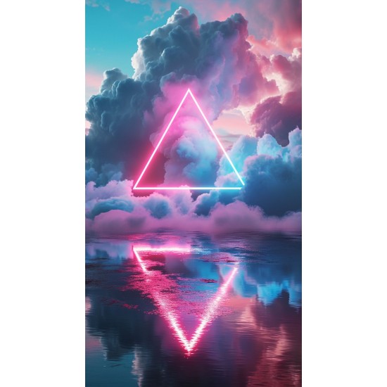 Neon triangle - Πίνακας σε καμβά