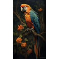 Parrot sitting on the tree 2 - Πίνακας σε καμβά Κάδρα / Καμβάδες
