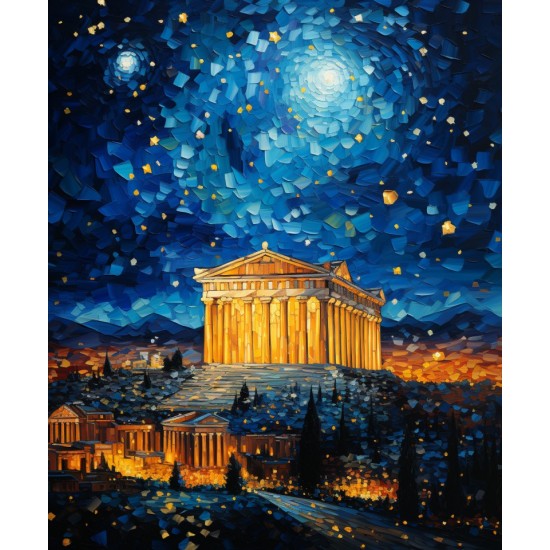 Parthenon style of Van Gogh 2 - Πίνακας σε καμβά
