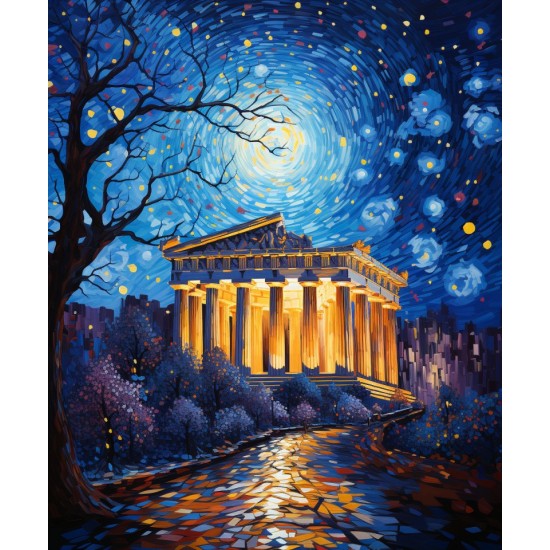Parthenon style of Van Gogh - Πίνακας σε καμβά
