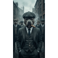 royal pet portrait σκύλος ντυμένος βασιλιάς και σκύλος peaky blinders gangster ai art