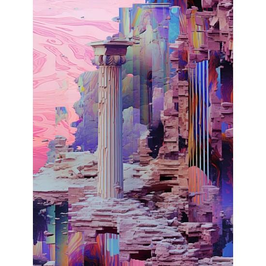 Pink ancient Greece - Πίνακας σε καμβά