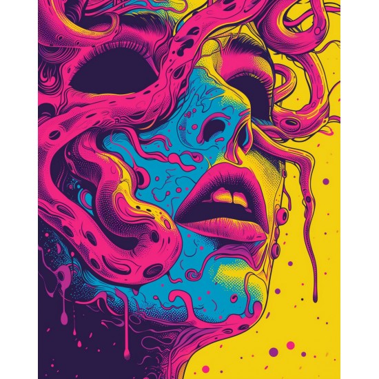 Psychedelic woman - Πίνακας σε καμβά