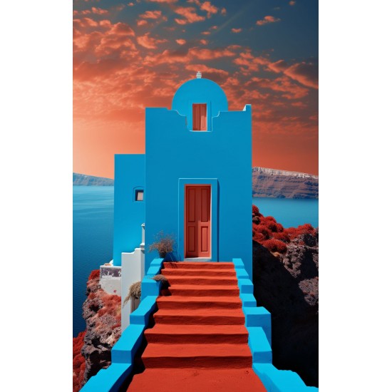 Red stairs - Πίνακας σε καμβά - Πίνακας σε καμβά Κάδρα / Καμβάδες