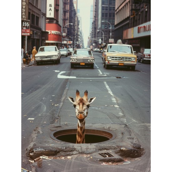 Road giraffe - Πίνακας σε καμβά