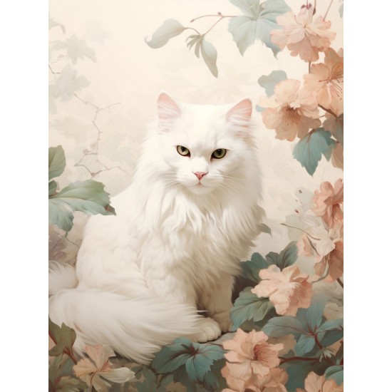 Romantic cat - Πίνακας σε καμβά - Πίνακας σε καμβά Κάδρα / Καμβάδες