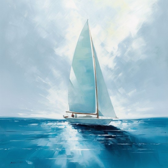 Sailboat in the ocean - Πίνακας σε καμβά